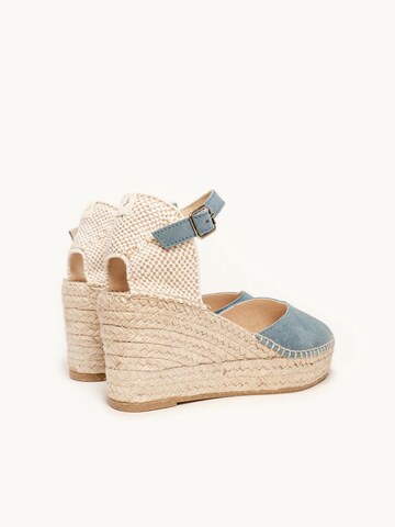 Sandalo 'Alpargata Cuña 8 cm' di Alhamas in blu