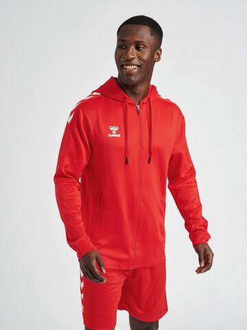 Hummel Sports sweat jacket in Red: front