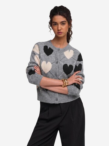 ONLY Gebreid vest 'Onlritu Ls O-Neck Jaq Cardigan Knt 15384843' in Grijs