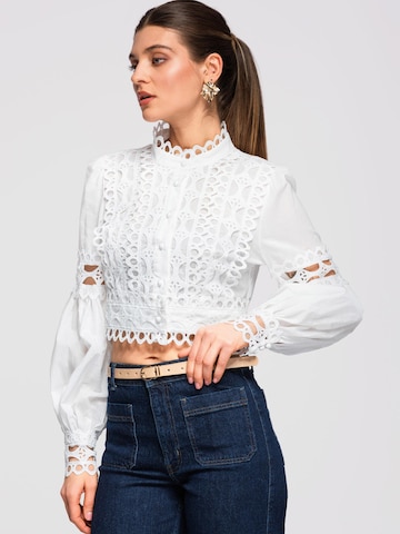 Ombre Bluse‌‌‌ in Weiß