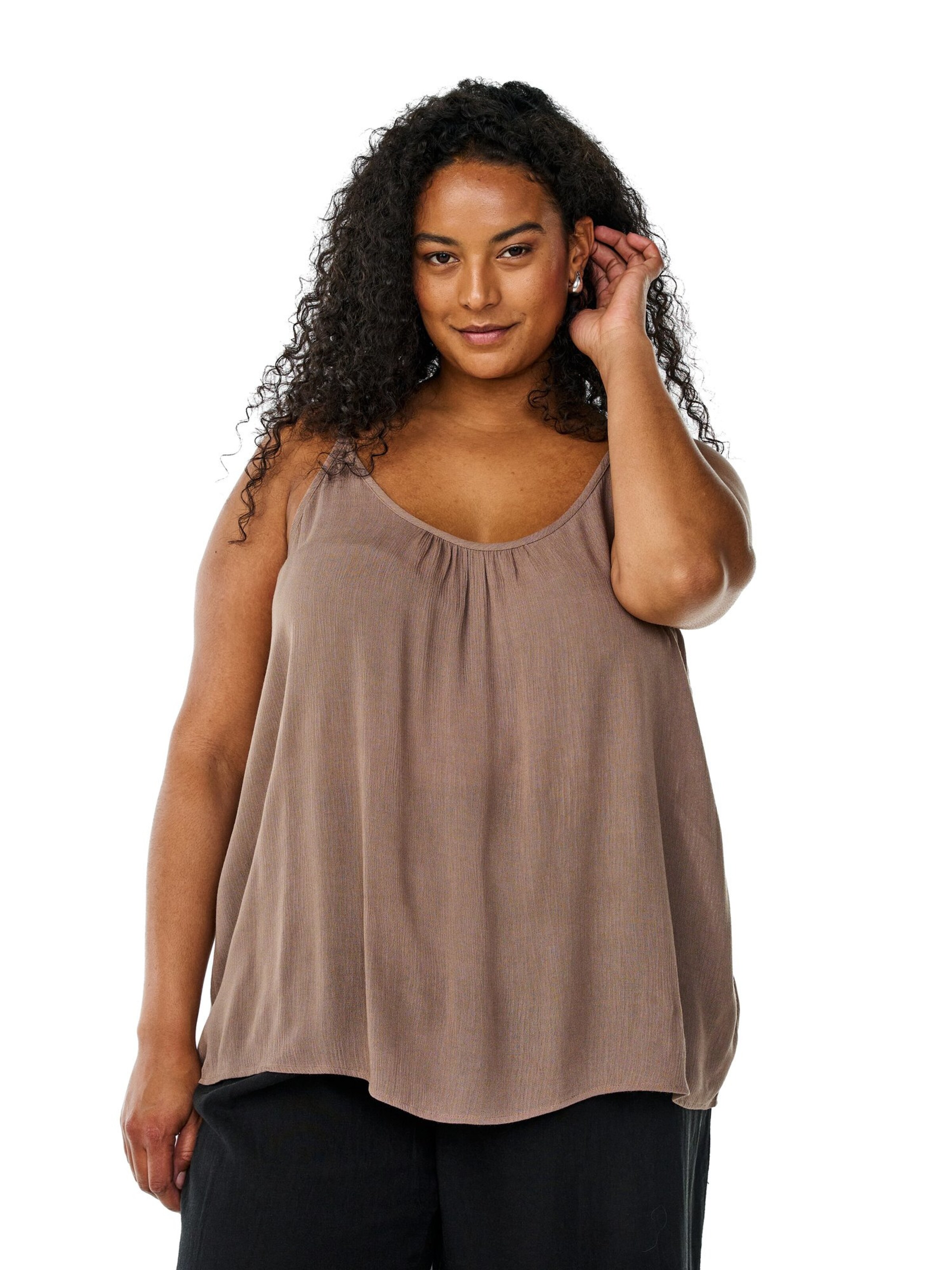 Zizzi Top 'Erose' w kolorze brązowy: przód