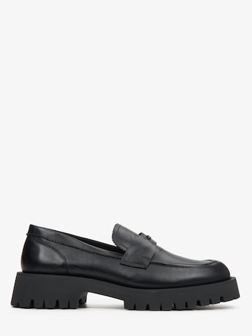 Estro Mokassin '09-2995' in Schwarz: Vorderseite