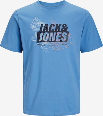 JACK & JONES Футболка 'MAP' в Синий: спереди