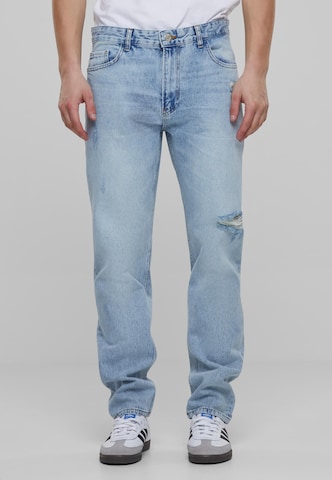 2Y Premium Tapered Jeans in Blauw: voorkant