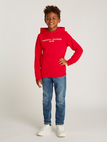 TOMMY HILFIGER Sweatshirt 'ESSENTIAL' in Rot