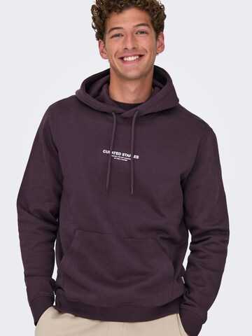 Only & Sons Sweatshirt 'ONSCURATED' in Lila