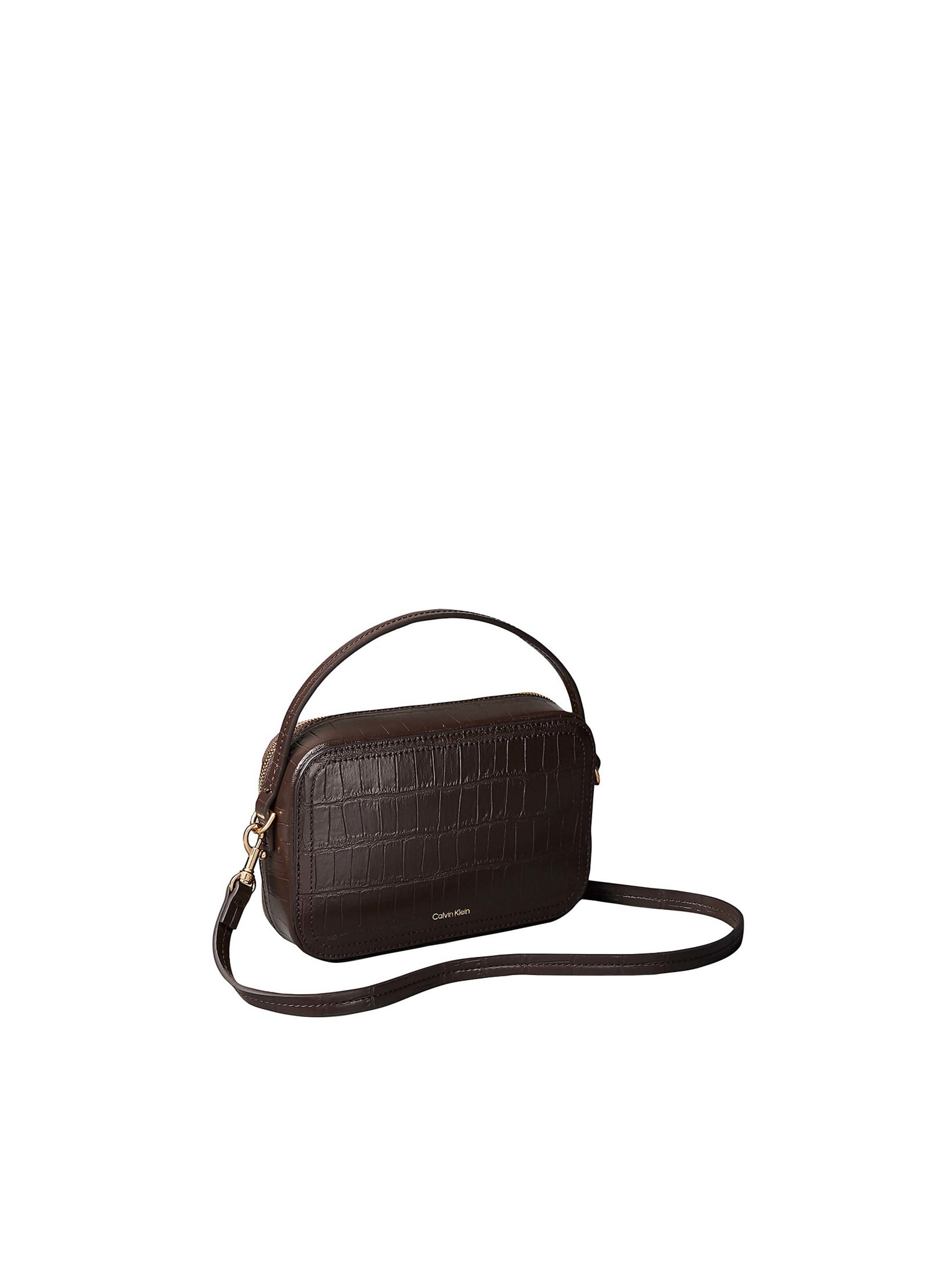 Calvin Klein - Regular Mala de câmara 'Monogram Crocodile' em castanho
