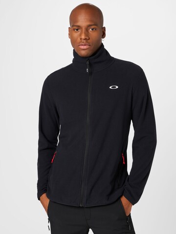 OAKLEY Athletic fleece jacket in Black: front