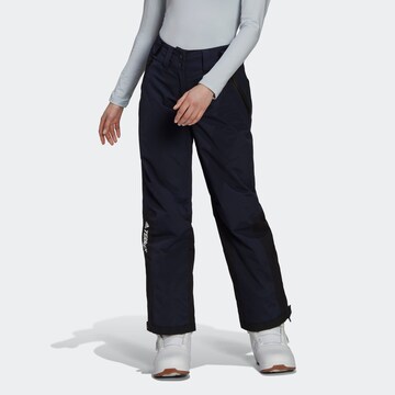 ADIDAS TERREX Loose fit Workout Pants 'Resort' in Blue: front