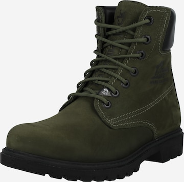 PANAMA JACK - Bota com atacadores em verde: frente