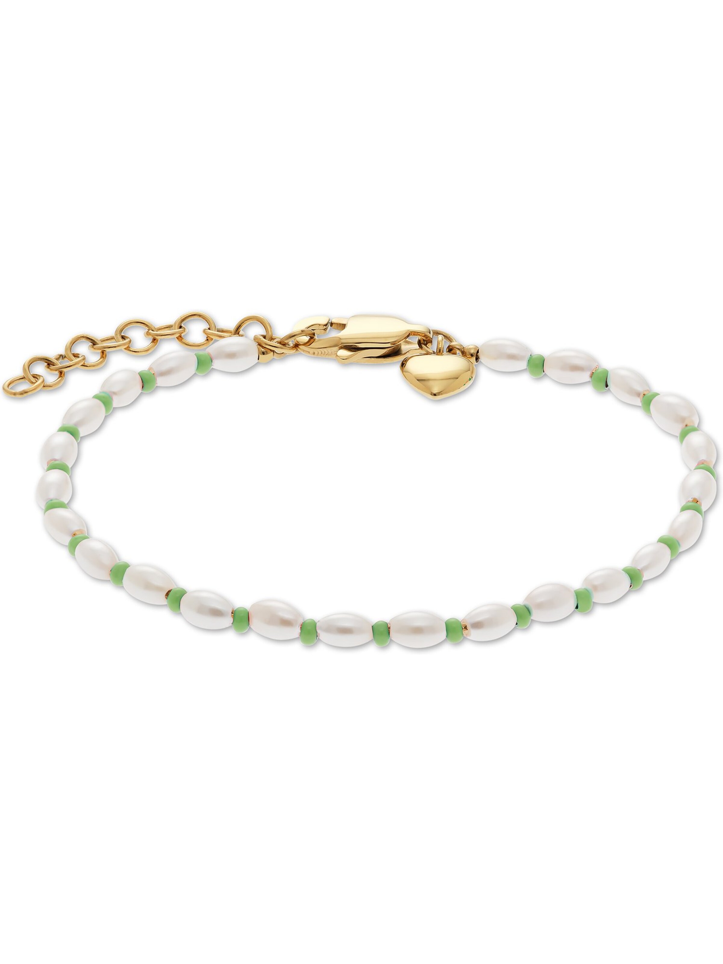 Guido Maria Kretschmer Jewellery Bracelet in Gold / Green / Pearl white, Item view