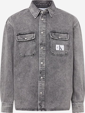 Calvin Klein Jeans Button Up Shirt in Grey: front