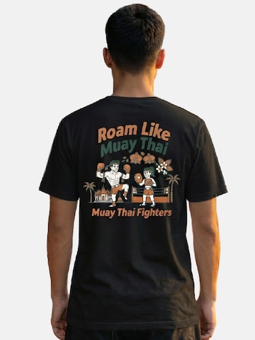 RoamLikeSummer Shirt 'Muay Thai Fighters'‌ in Schwarz: Vorderseite