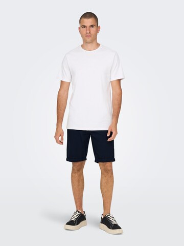 Only & Sons Regular Shorts 'Peter' in Blau