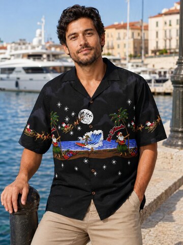 Pacific Legend - Ajuste regular Camisa 'Christmas Island' en negro