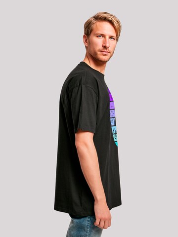 F4NT4STIC T-Shirt 'Retro Alien Weltraum Sonnenuntergang' in Schwarz