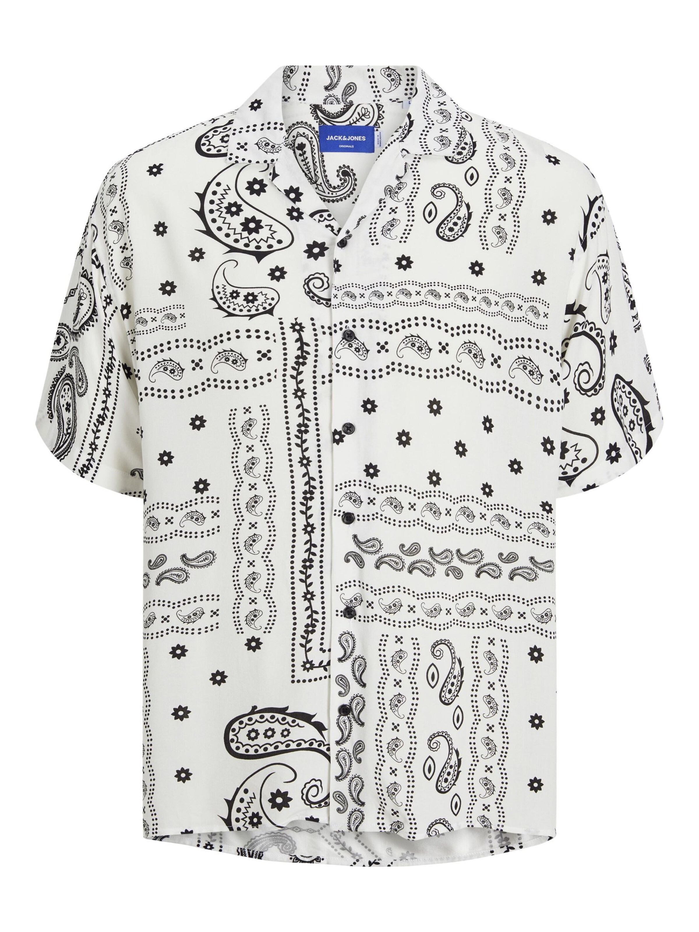 JACK & JONES Comfort fit Button Up Shirt 'Hawaii' in White: front