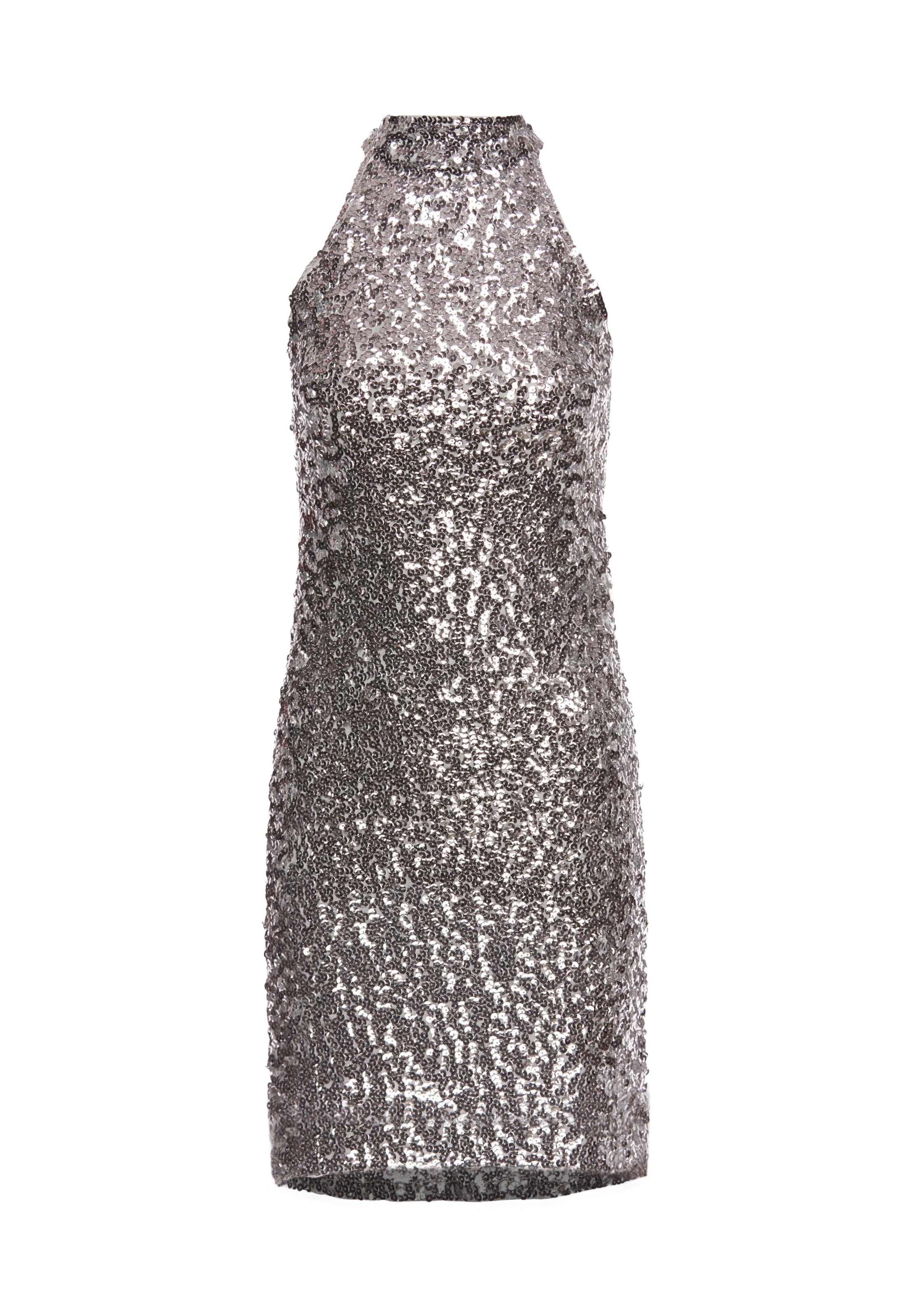 faina Jurk in Zilver: voorkant