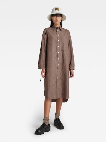 Robe-chemise G-Star RAW en marron : devant