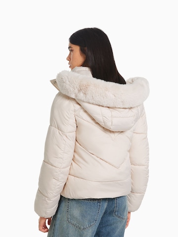 Bershka Winter jacket in Beige