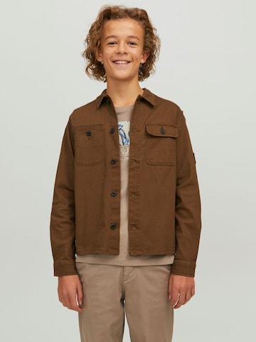 Coupe regular Chemise 'Ben' Jack & Jones Junior en marron : devant