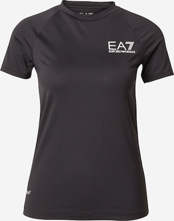 EA7 Emporio Armani - Camiseta funcional en negro: frente