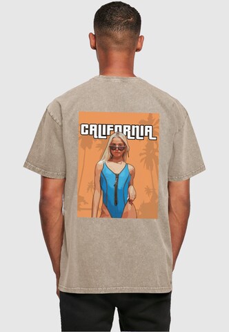 Merchcode T-Shirt 'Grand California' in Braun