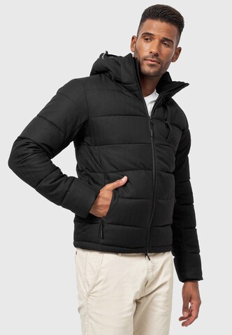 Veste d’hiver INDICODE JEANS en noir : devant