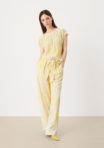 Wide Leg Pantalon à pince s.Oliver BLACK LABEL en jaune