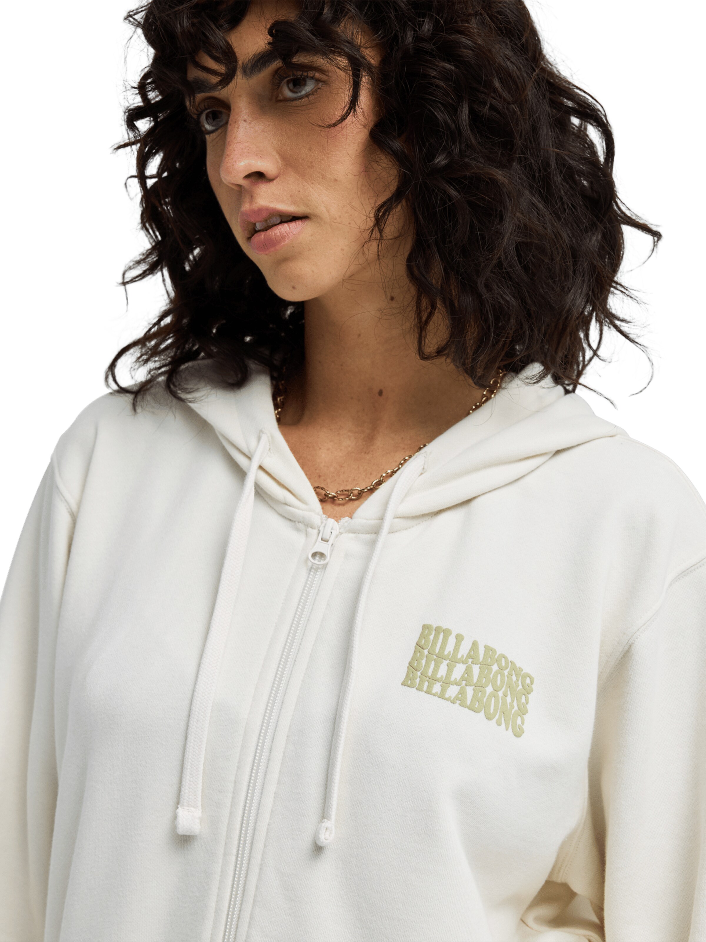 BILLABONG Zip-Up Hoodie in White