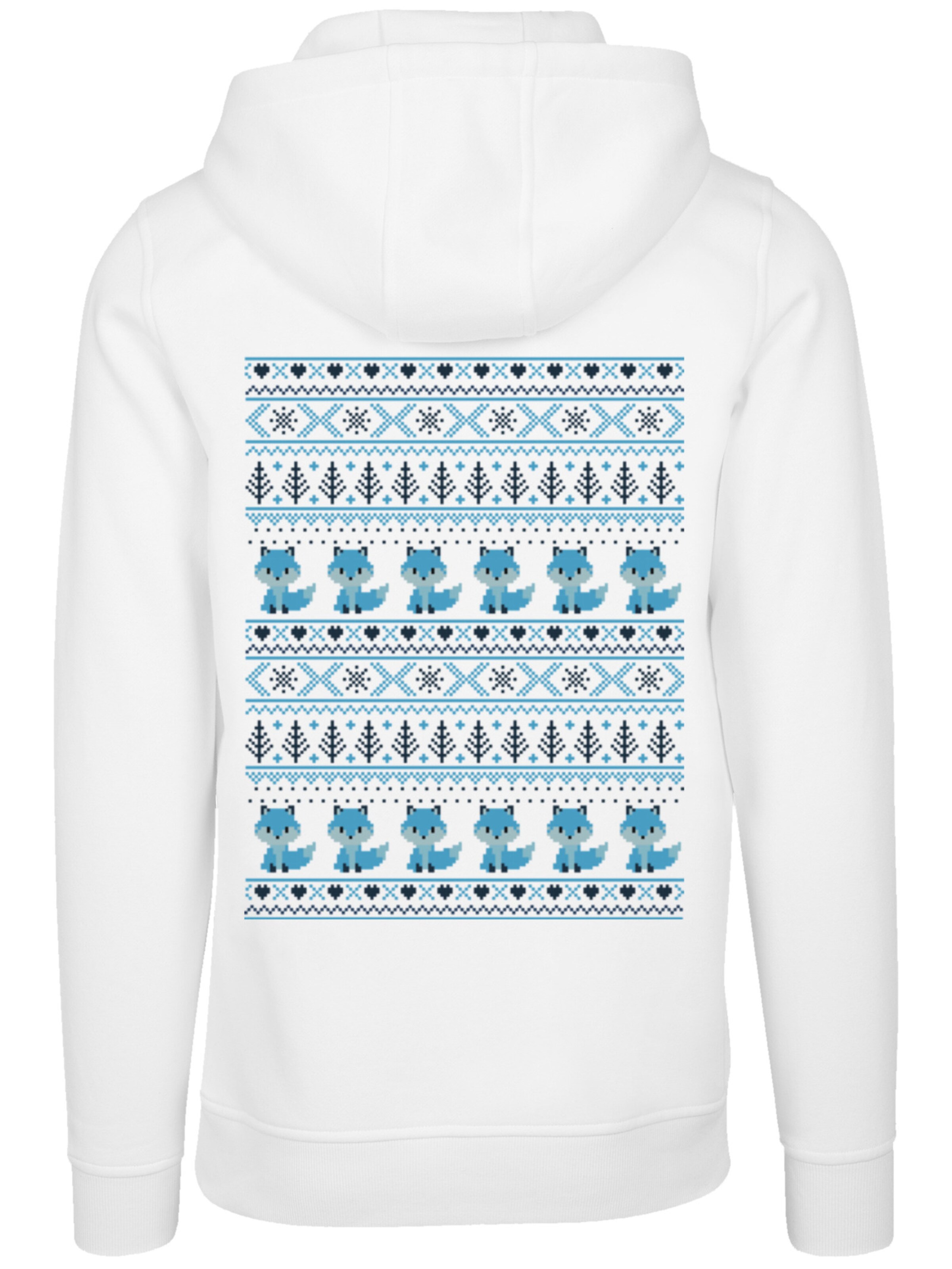 F4NT4STIC Sweatshirt 'Christmas Fox' in Wit