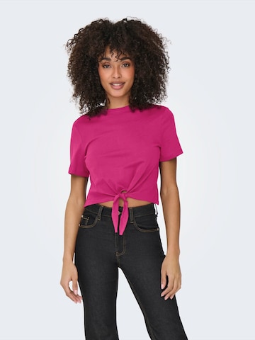 ONLY Футболка 'ONLMAY' в Ярко-розовый: спереди