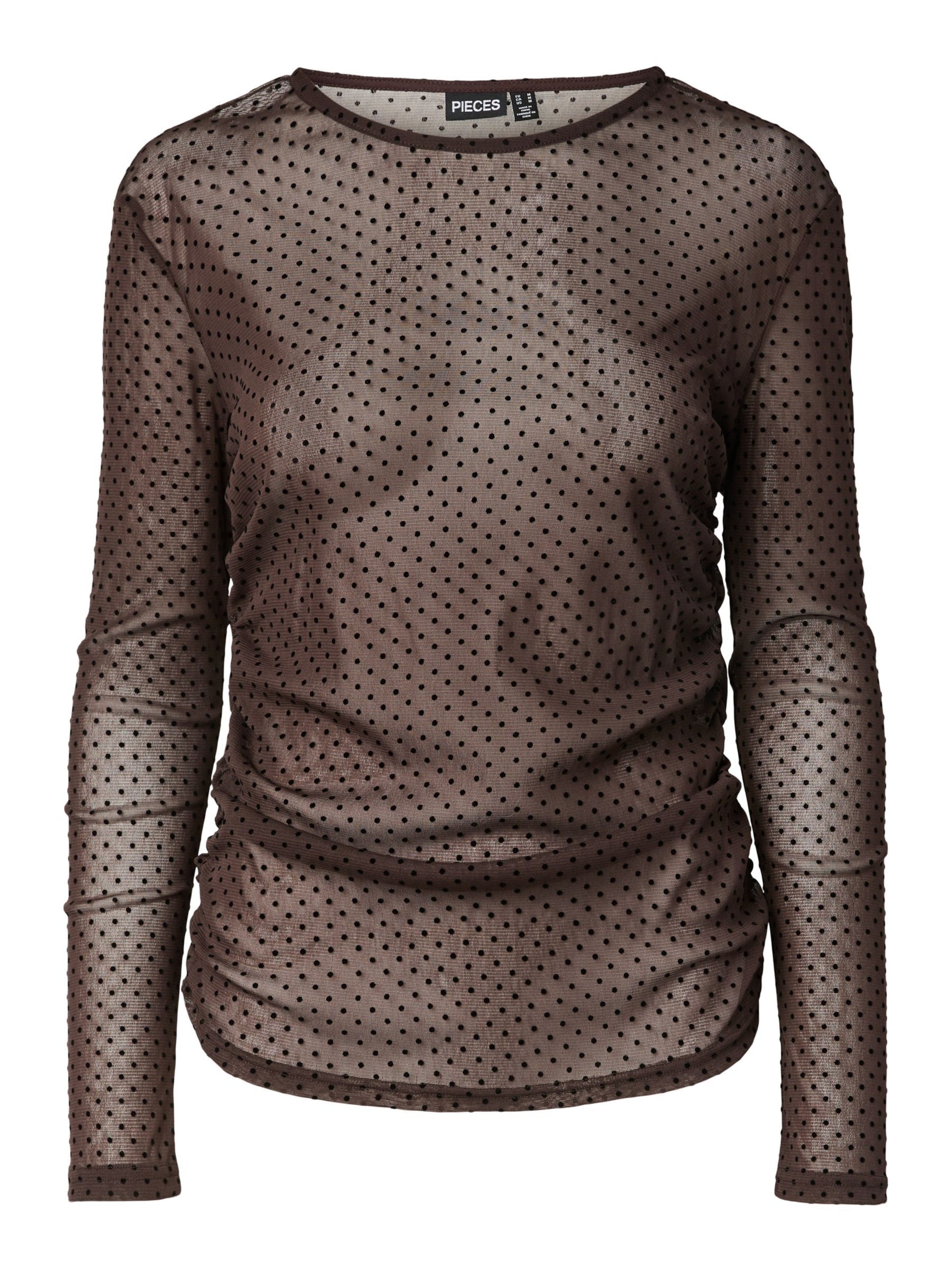 PIECES Shirt 'PCBobo' in Braun: Vorderseite