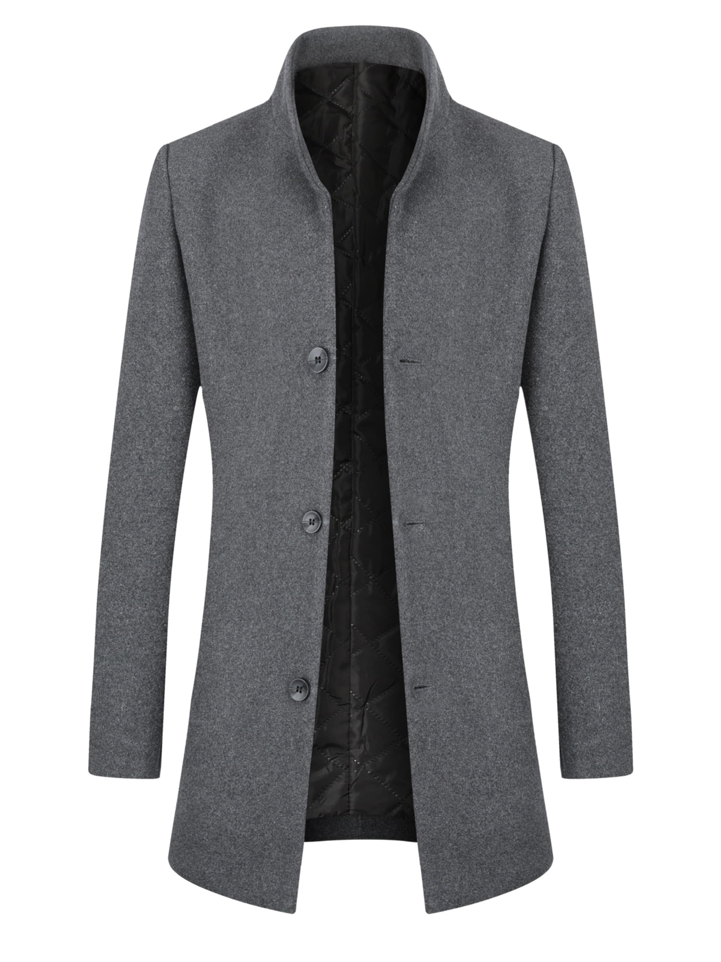 ALLTHEMEN Winter Coat 'Mantelruhe' in Grey: front