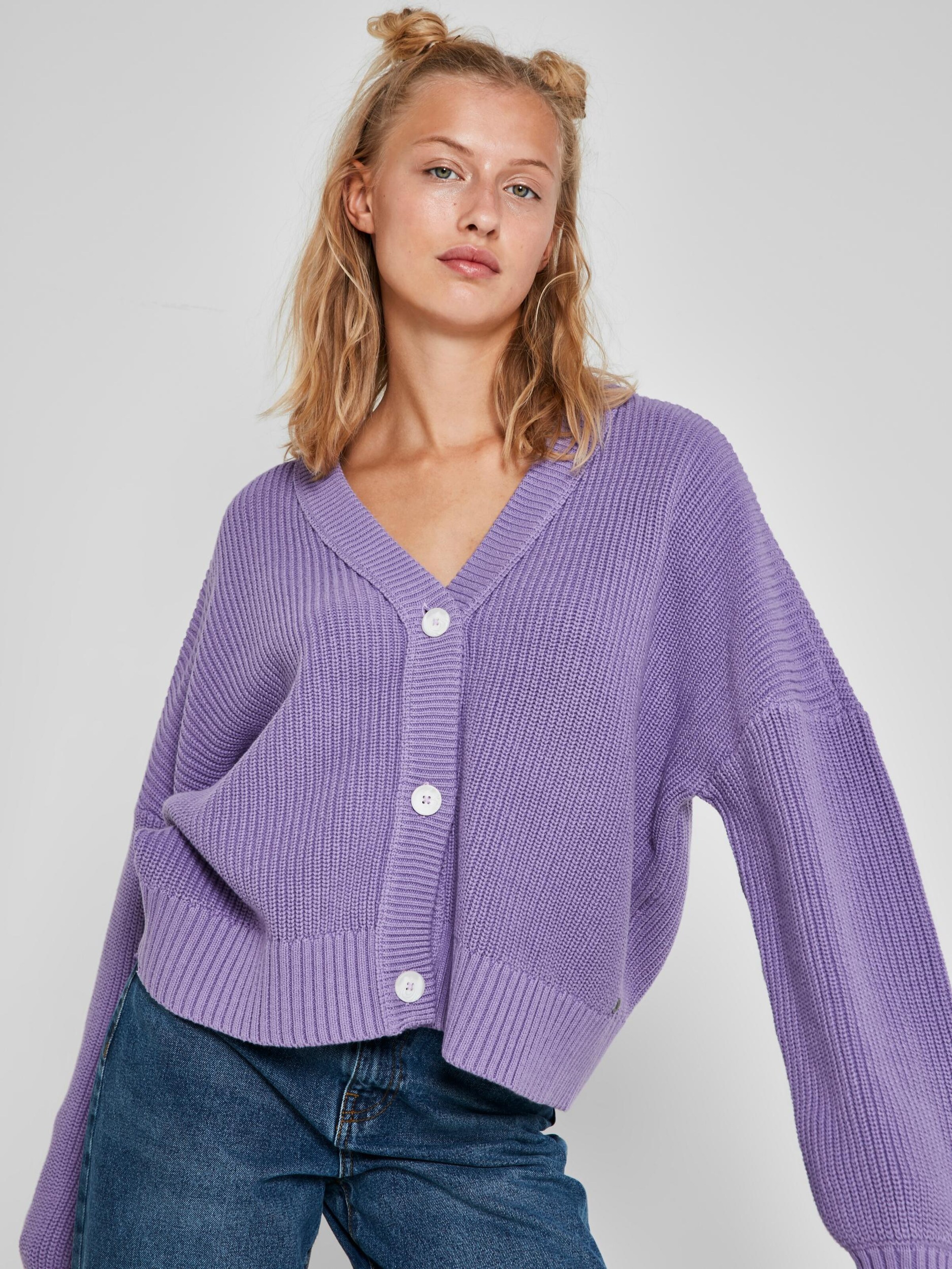 Frauen Pullover & Strick Noisy may Strickjacke 'Una' in Lila - JX60708 Frauen Pullover & Strick Noisy may Strickjacke 'Una' in Lila - JX60708