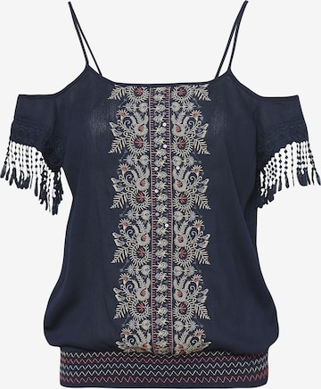 KOROSHI Top in Blue: front