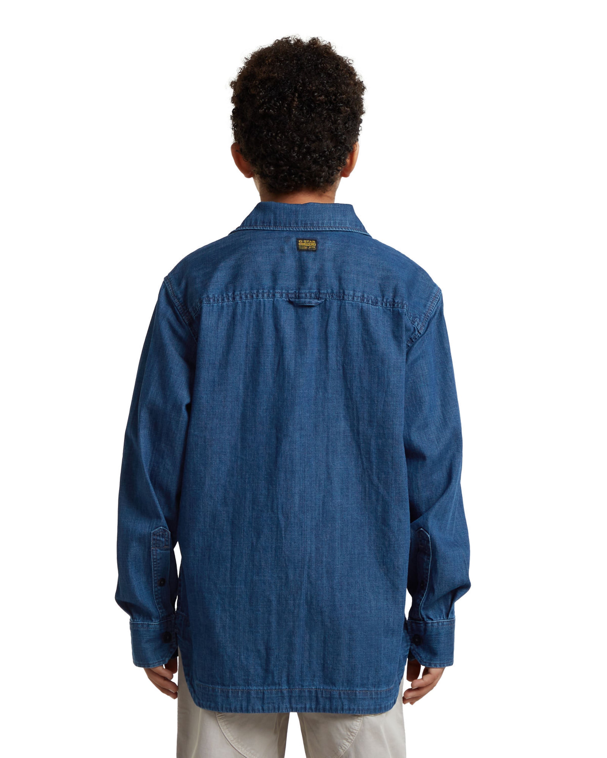 G-STAR Tussenjas 'Boys GPO Overshirt' in Blauw