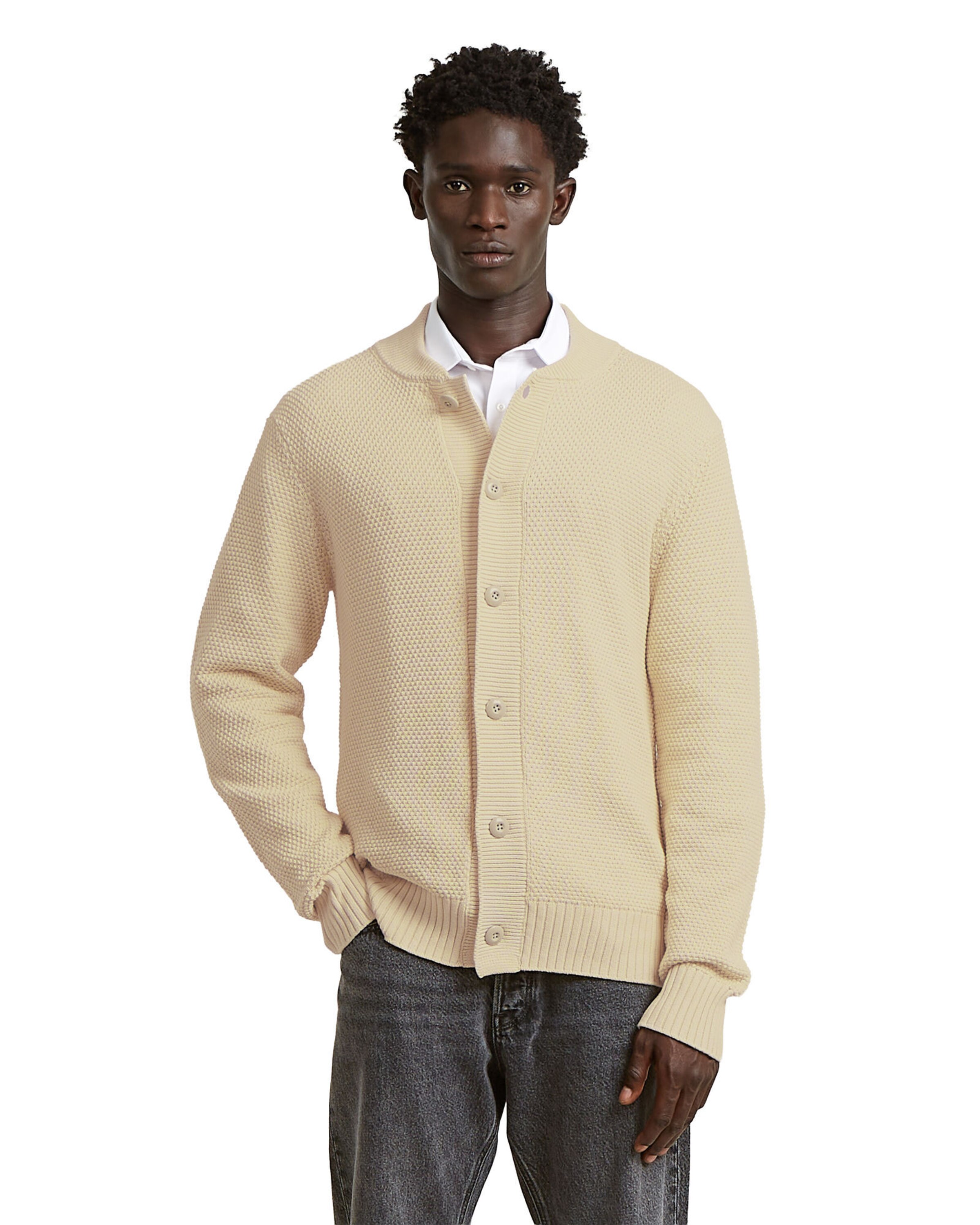 G-STAR Gebreid vest in Beige: voorkant