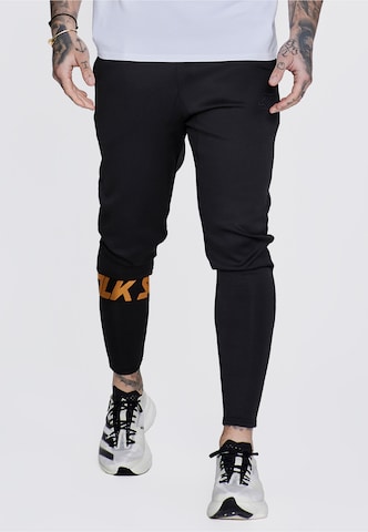 SikSilk - Tapered Pantalón 'Dynamic' en negro: frente