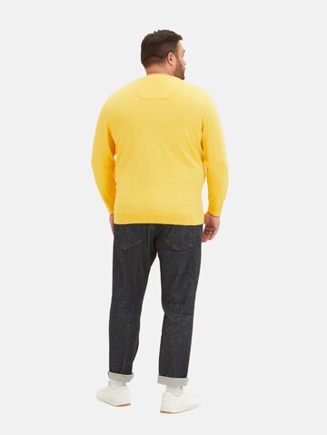 TOM TAILOR Men + Sweater in Yellow