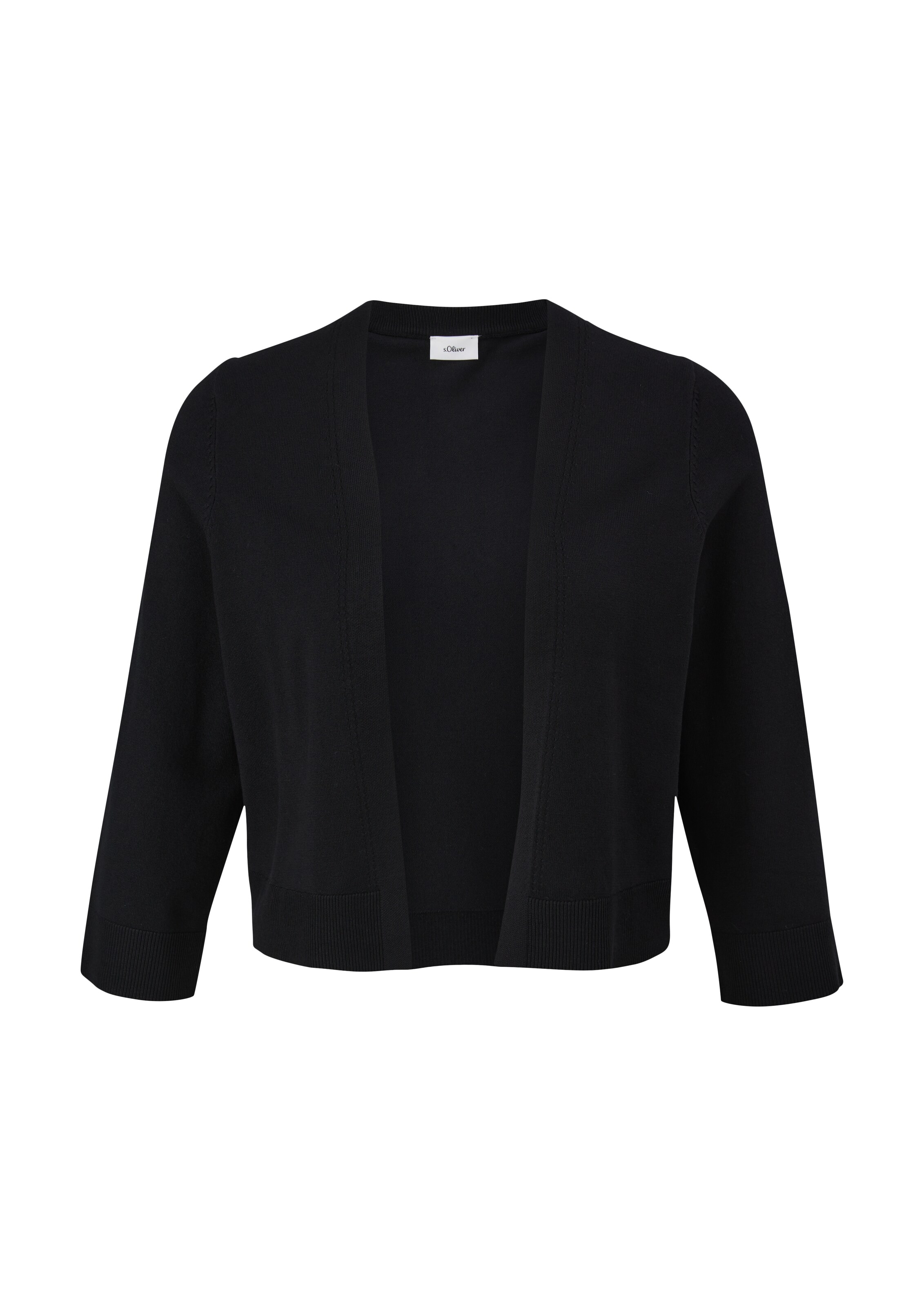 s.Oliver BLACK LABEL Gebreid vest in Zwart: voorkant