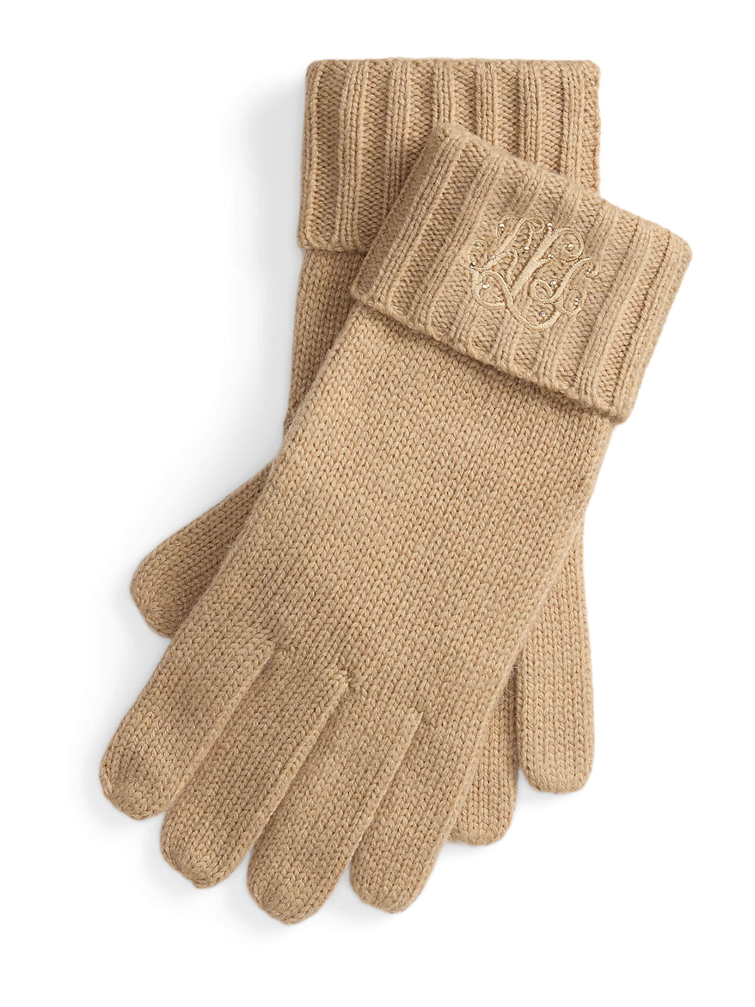 Lauren Ralph Lauren Prstové rukavice - Béžová: predná strana