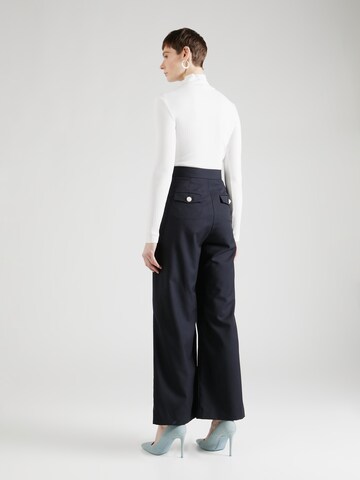 Custommade Wide leg Pressveckad byxa 'Pansy' i blå
