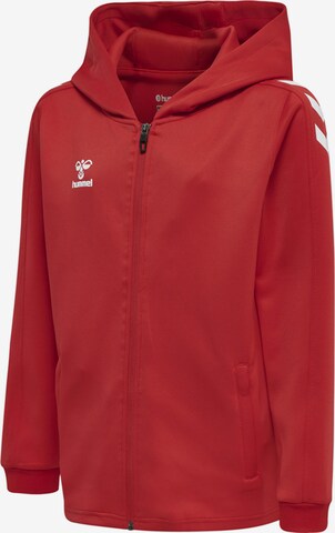 Hummel Athletic Zip-Up Hoodie 'Core XK' in Red