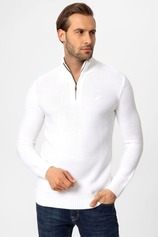 DENIM CULTURE Pullover ' DIEGO ' i hvid: forside