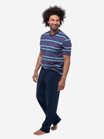 Ammann Pyjama kort 'Night & Home Cotton' in Blauw
