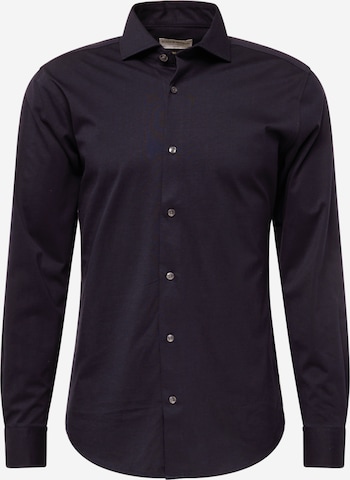 Bruun & Stengade Slim fit Button Up Shirt 'Miller' in Blue: front