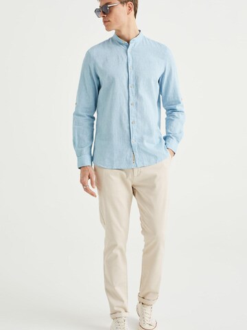 WE Fashion Slim fit Button Up Shirt in Blue