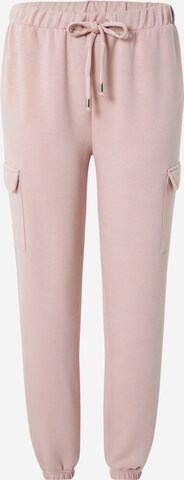 Effilé Pantalon cargo Warehouse en rose : devant