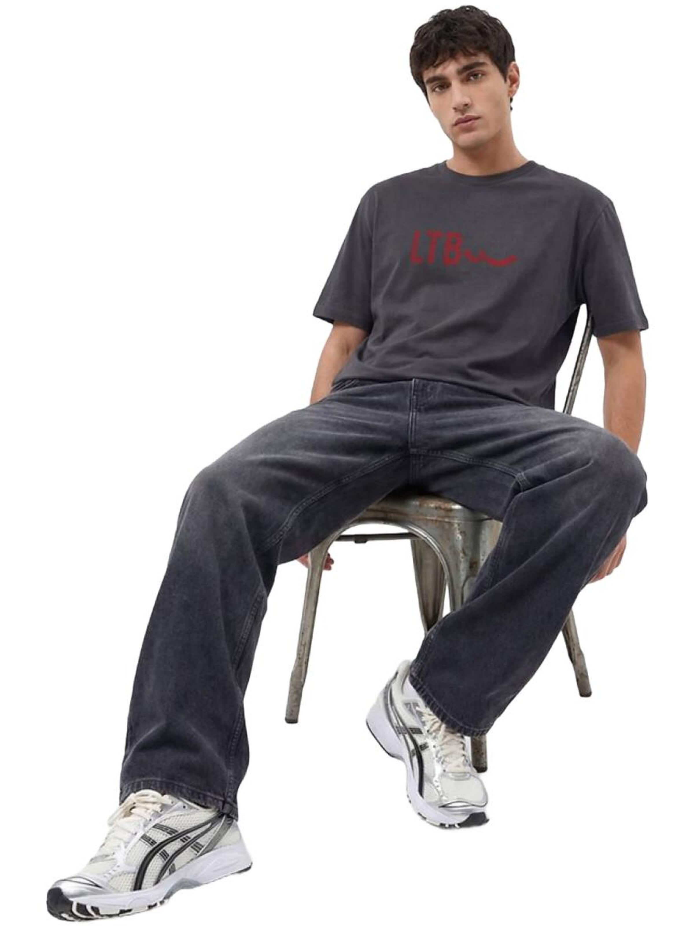 LTB Jeans - Camiseta 'Slogan T-Shirt' en gris: frente
